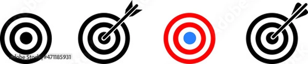 Fototapeta Target icons set. Target with arrow vector