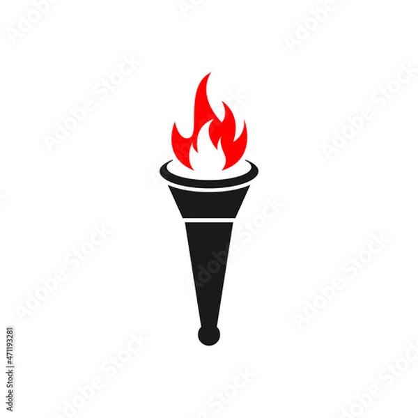 Fototapeta Torch icon design template vector isolated illustration