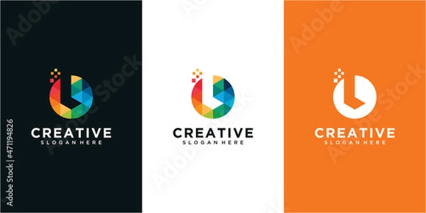 Obraz Creative initials letter L colorful polygonal logo and vector icon