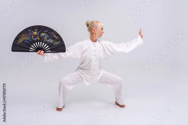 Obraz Wushu training in studio session