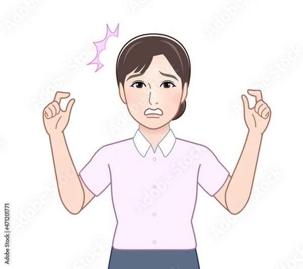 Fototapeta ピンクのYシャツの女性