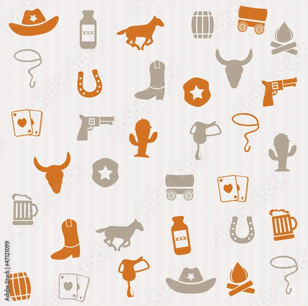 Fototapeta Cowboy seamless pattern