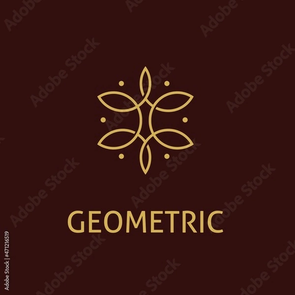 Fototapeta Luxury design abstract geometric logo template in trendy linear style. Vector illustration.