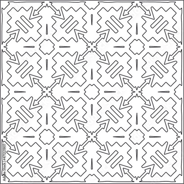 Obraz Vector pattern with symmetrical elements . Repeating geometric tiles from striped elements.Monochrome texture.Black and 
white pattern for wallpapers and backgrounds.