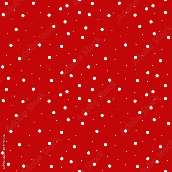 Obraz White polka dots on red background white seamless texture collection