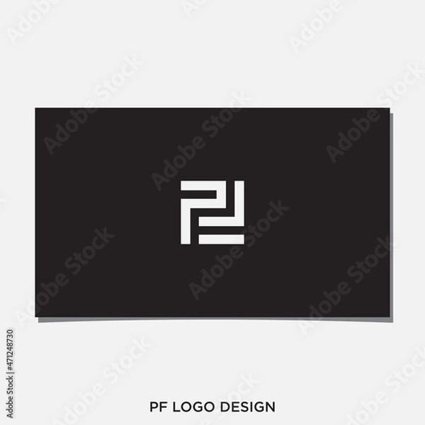 Obraz PF LETTER LOGO DESIGN VECTOR