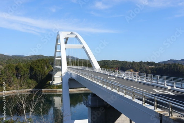 Fototapeta 気仙沼大島側から撮影した「気仙沼大島大橋」　　宮城県気仙沼市