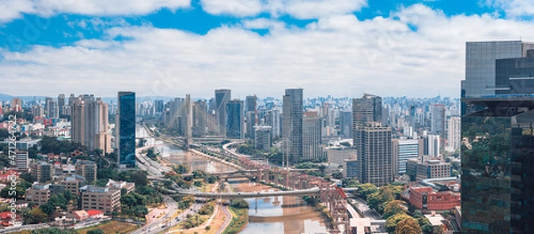 Obraz Aerial panorama view of São Paulo city skyline buildings