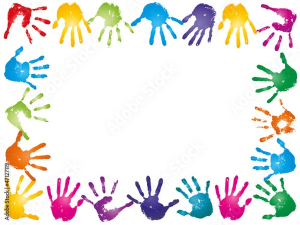 Obraz High resolution conceptual painted hand shape isolated on white