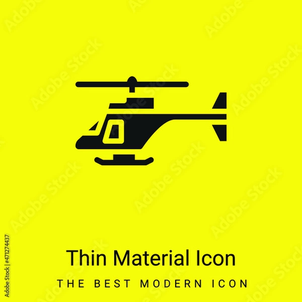 Fototapeta Army Helicopter minimal bright yellow material icon