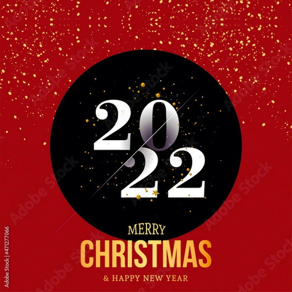 Obraz New year greeting card 2022 in the shape of a new year ball