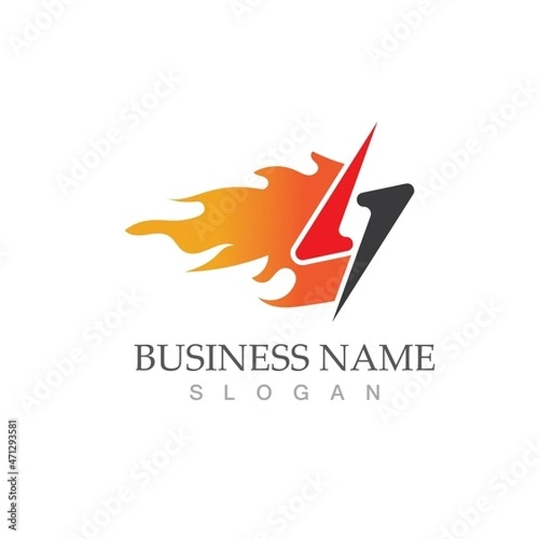 Fototapeta flash thunderbolt logo template