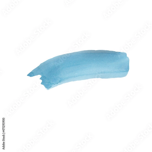 Obraz Abstract drawing of watercolor blue stain on white background. Watercolor texture. Background. Isolated