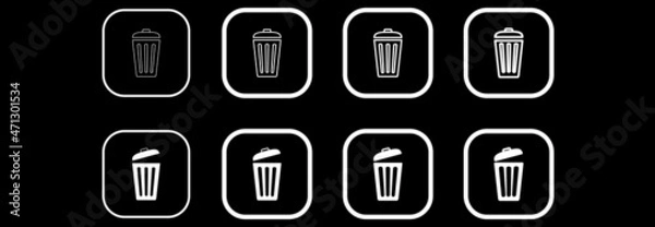 Fototapeta set trash can icon, set delete icon symbol