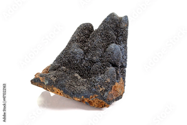 Fototapeta Macro stone mineral vivianite on a white background