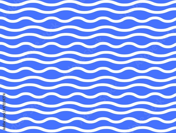 Fototapeta seamless pattern with waves.  water waves. Stripes wave pattern summer vector. Zigzag line design