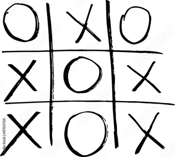 Obraz Tic tac toe game. Vector illustration.
