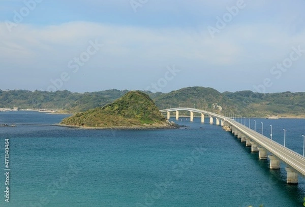 Obraz 海の中を渡る一本の角島大橋