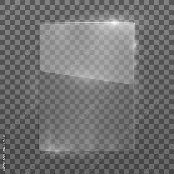 Fototapeta Vector glass frame. Isolated on transparent background. Vector illustration, eps 10.