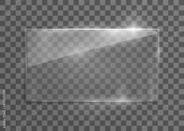 Fototapeta Vector glass frame. Isolated on transparent background. Vector illustration, eps 10.