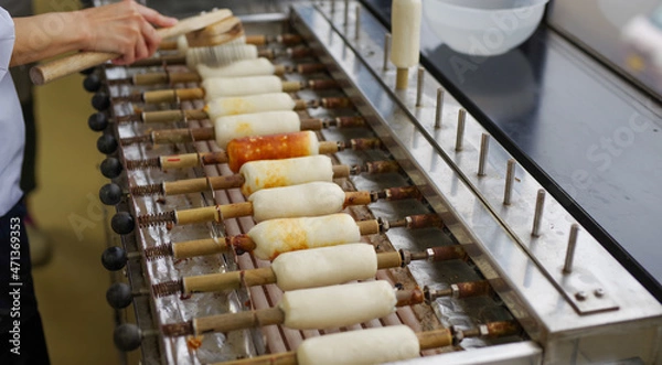 Obraz ちくわを作る食品工場