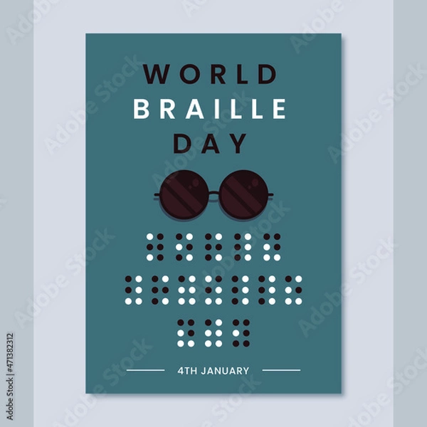 Obraz World braille day poster design template.