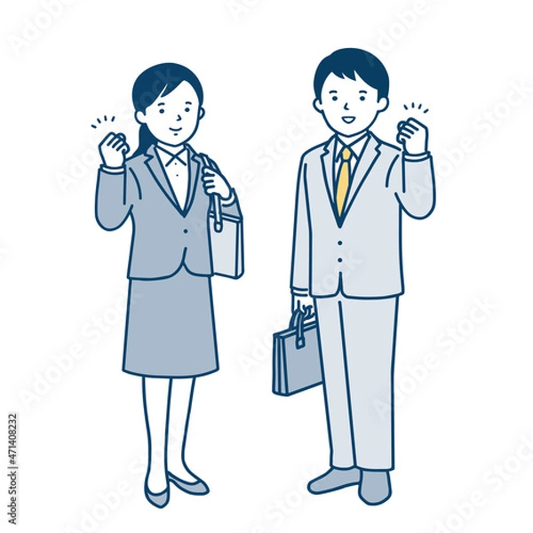 Obraz ガッツポーズをする新入社員