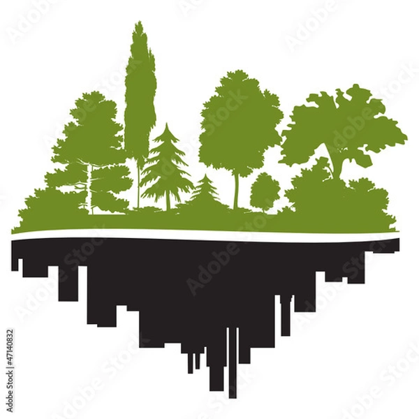 Obraz City and forest