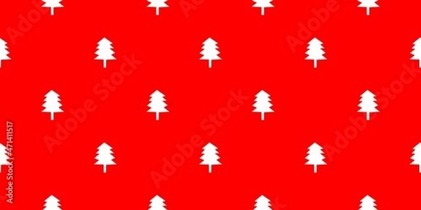 Fototapeta Red seamless pattern with christmas tree icons