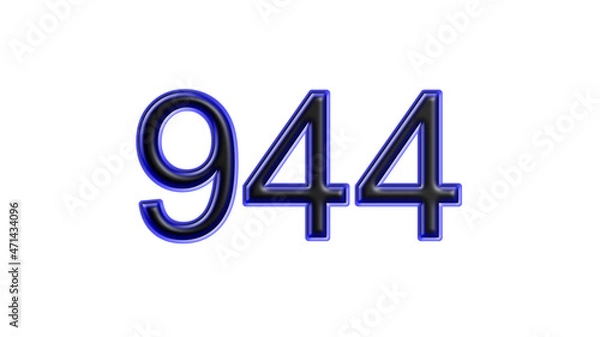 Obraz blue 944 number 3d effect white background