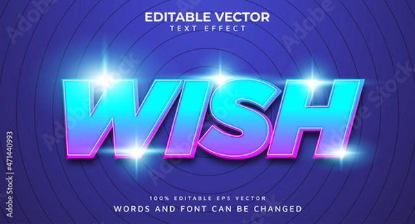 Fototapeta Wish Editable Vector Text Effect