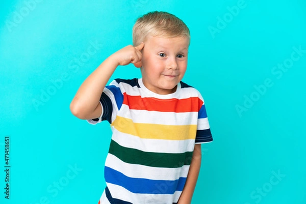 Fototapeta Little Russian boy over isolated background
