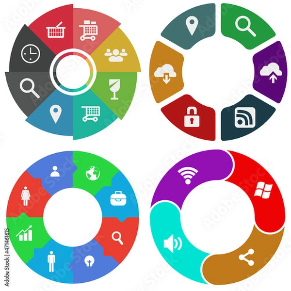 Obraz Business infographics. Set of pie chart	