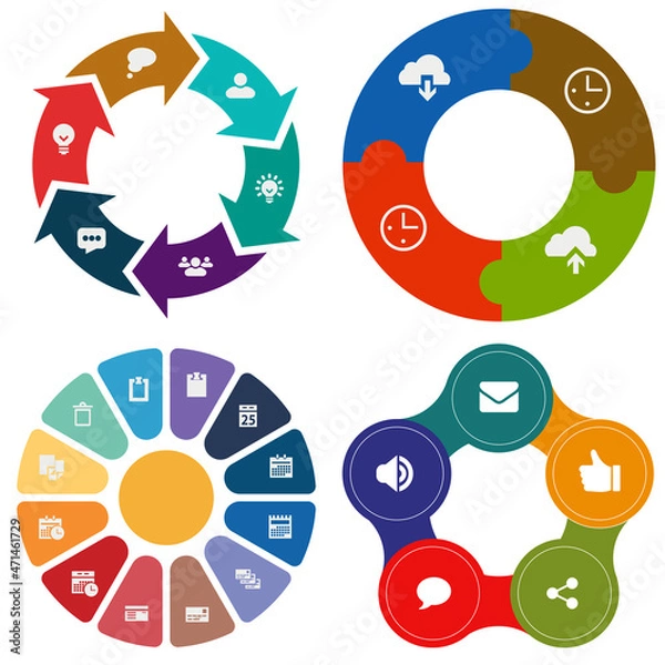 Obraz Business infographics. Set of pie chart	