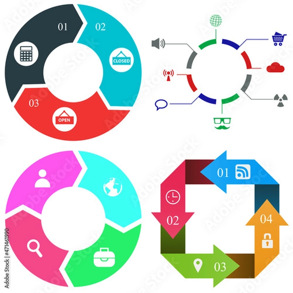 Obraz Business infographics. Set of pie chart	
