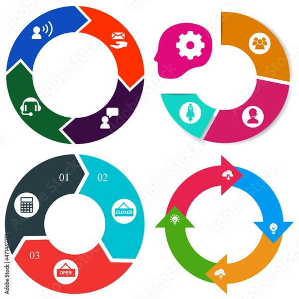 Obraz Business infographics. Set of pie chart	
