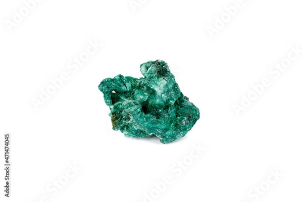 Fototapeta Macro mineral stone Malachite against white background