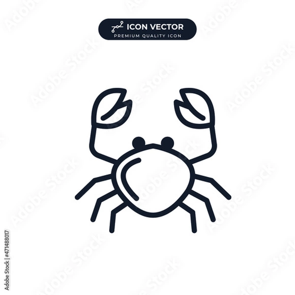 Fototapeta crab icon symbol template for graphic and web design collection logo vector illustration