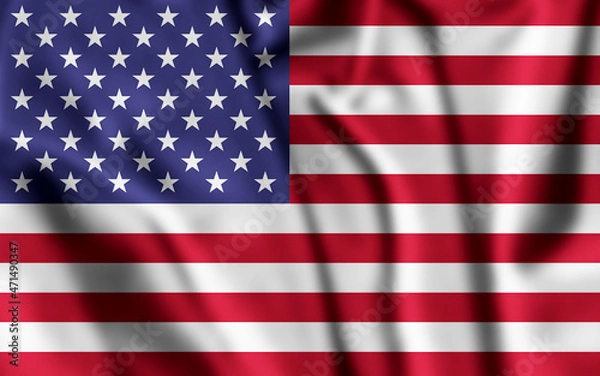 Fototapeta American Flag Wave Close Up for Memorial Day or 4th of July
