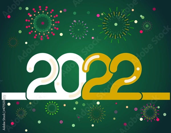 Fototapeta happy new year, colored 2022 numbers, design elements for new year decor, 2022 vector