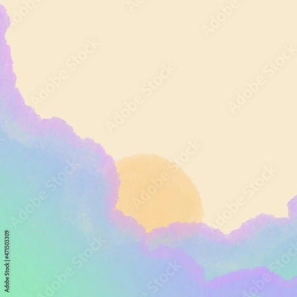 Obraz watercolor background with clouds