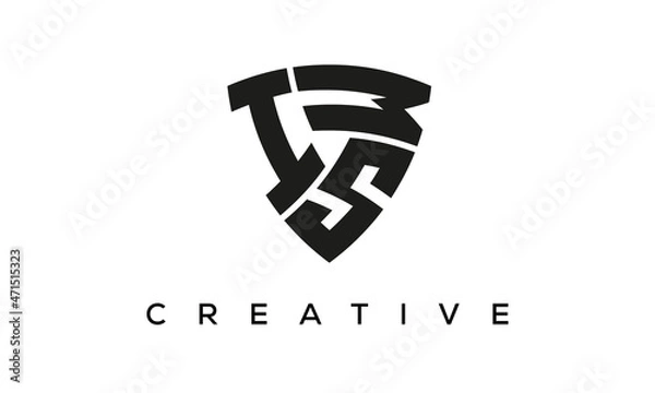 Fototapeta ISW letters logo, security Shield logo vector	