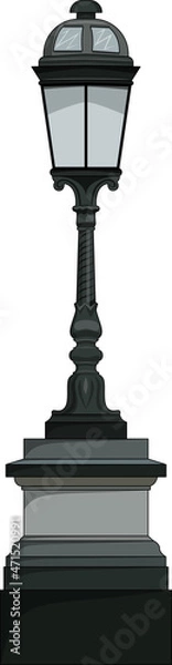 Fototapeta Streetlight on a white background. Street lamp on a pedestal.