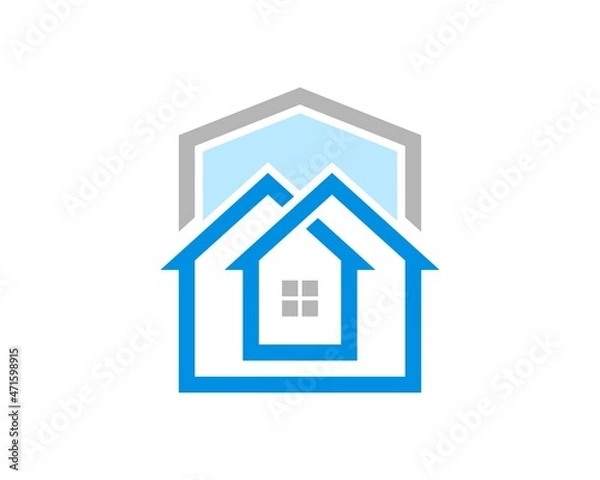 Fototapeta Abstract infinity house in blue and silver colors