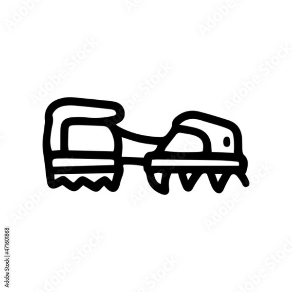 Fototapeta climbing crampons line vector doodle simple icon