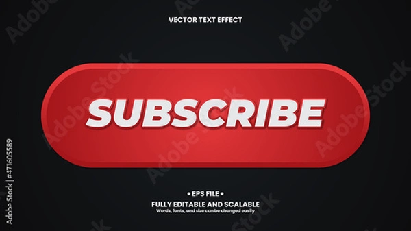 Fototapeta Subscibe 3d text effect