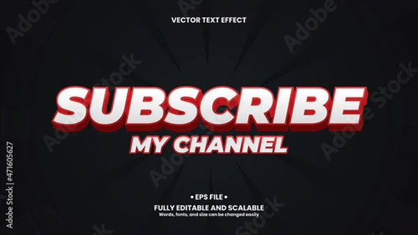 Fototapeta Subscibe 3d text effect