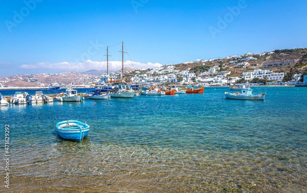 Obraz View of sea bay with boats
