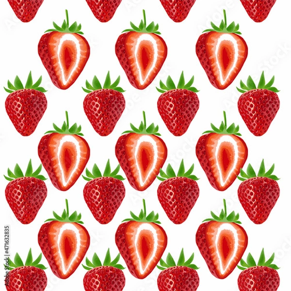 Fototapeta strawberry seamless pattern
