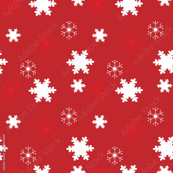 Fototapeta Christmas seamless pattern with snowflakes.Design template for wallpaper,fabric,wrapping,textile